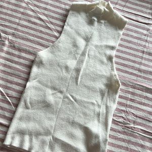 Off-white turtleneck tank top sweater